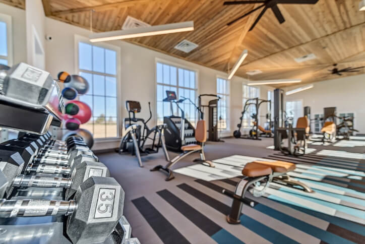 Fitness center at The Grove Frisco in Texas
