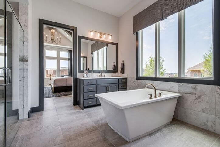 Southgate Homes Model Master Bathroom at The Grove Frisco, a new home community in Frisco, TX
