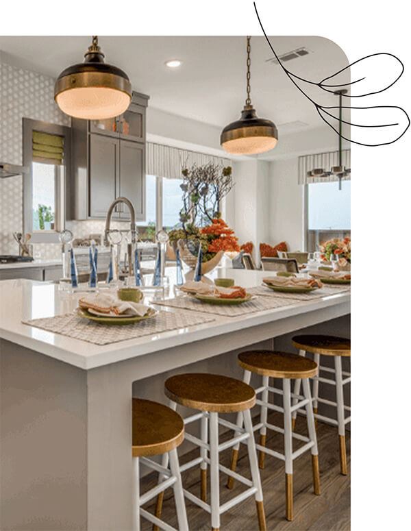 Light and bright kitchen in The Grove Frisco community Frisco, Texas