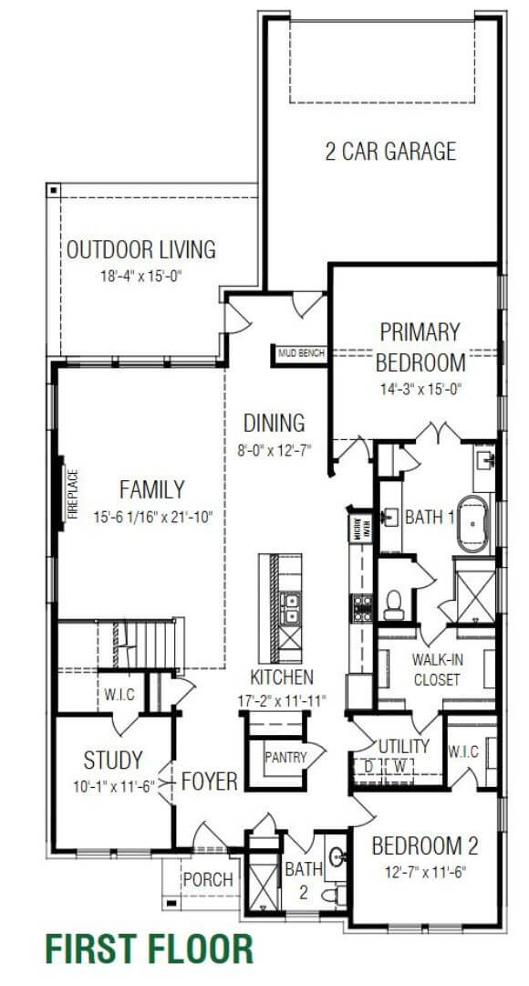 Chesmar Homes Plan Medina Floorplan 1 in TGF