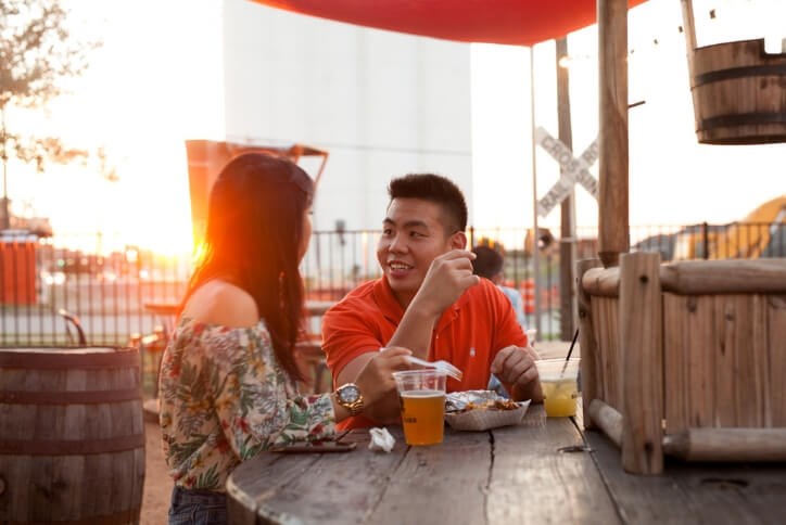 Couple at the Frisco Rail Yard | The Grove Frisco