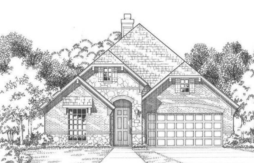 Plan 1152 Elevation C Stone American Legend in The Grove Frisco