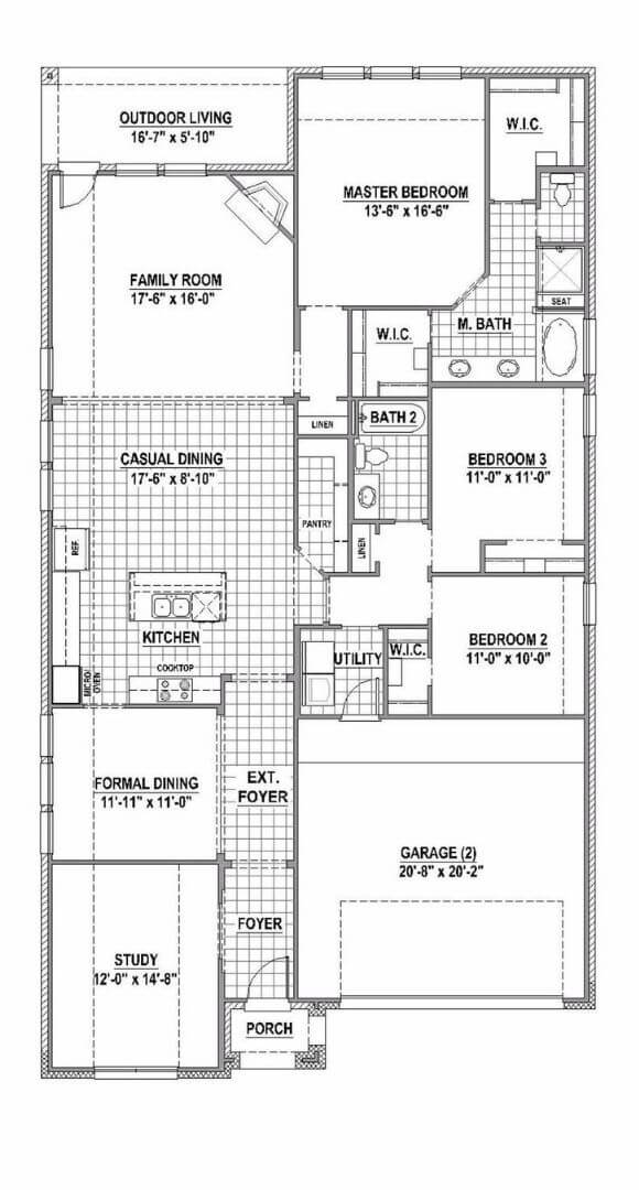 American Legend Plan 1152 Floorplan in The Grove Frisco