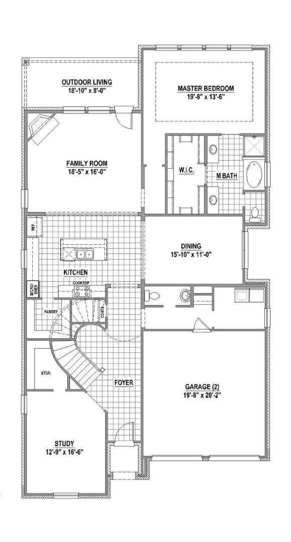 American Legend Floorplan 1509 Level One in The Grove Frisco
