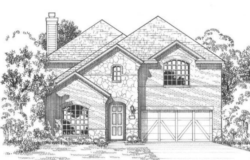 American Legend Plan 1136 Elevation B Stone in the Grove Frisco