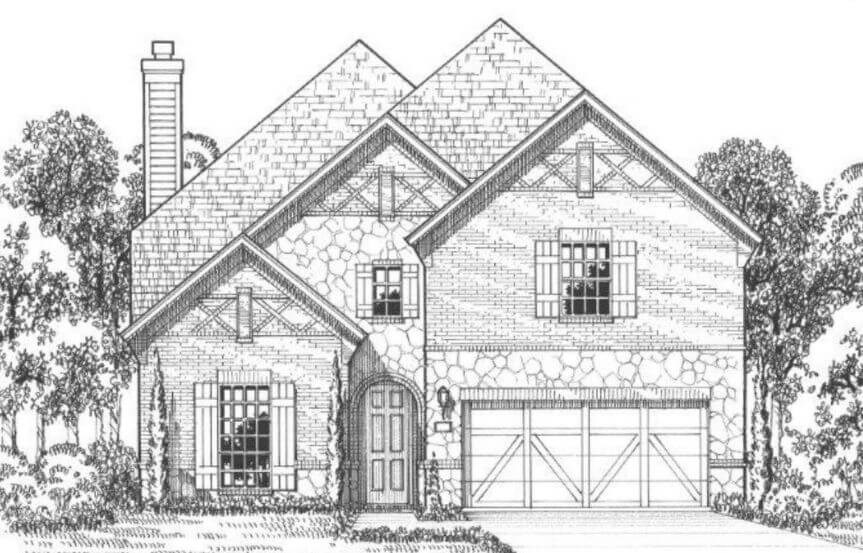 American Legend Plan 1136 Elevation C Stone in The Grove Frisco