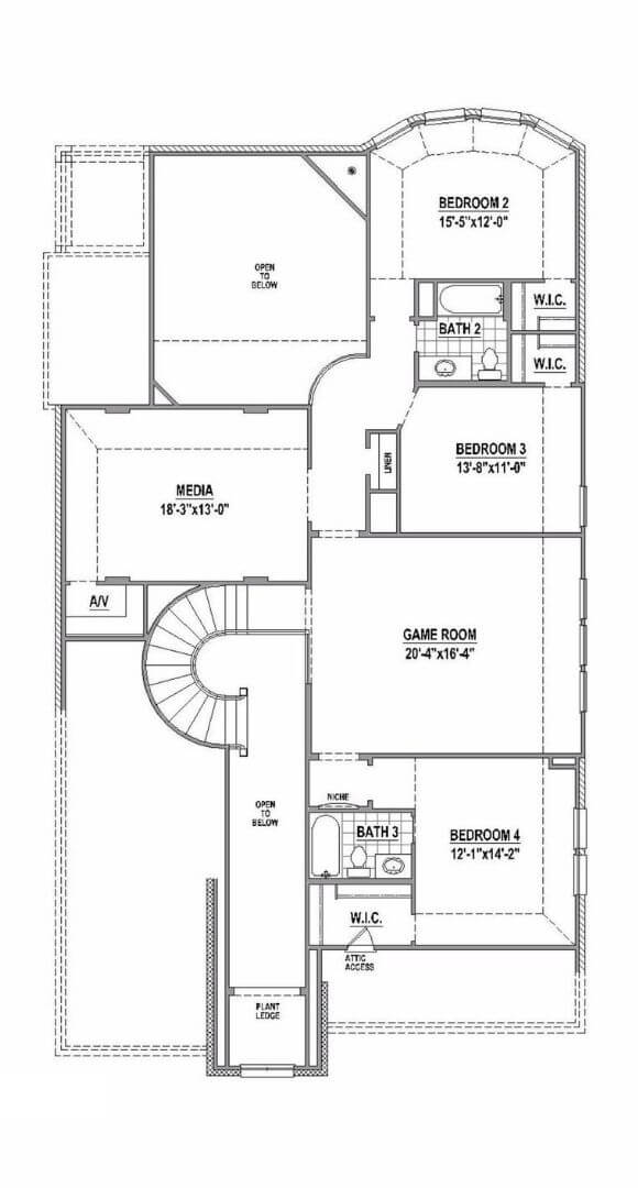 American Legend Floorplan 116 Second Floor in The Grove Frisco