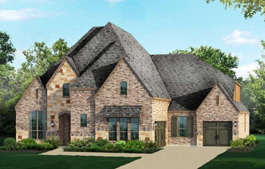 Highland Homes Plan 617 Elevation E in The Grove Frisco
