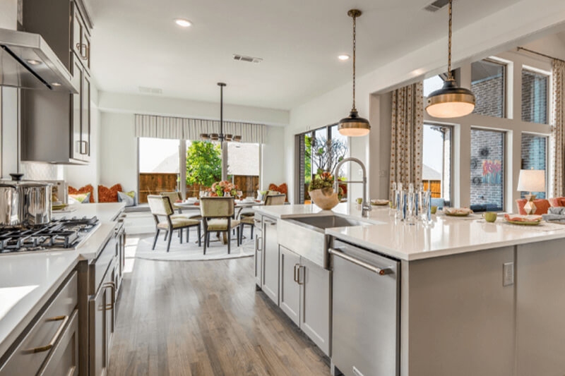 New home kitchen at The Grove Frisco community in Frisco, TX