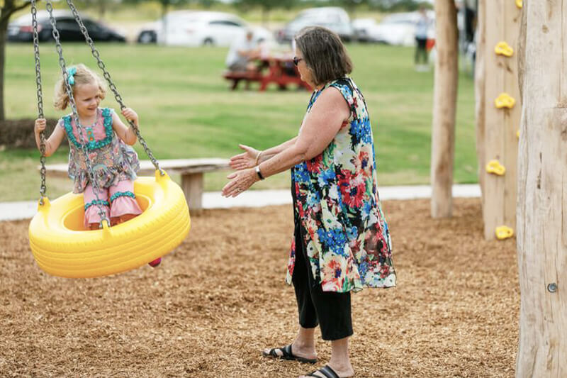 Park and playground at The Grove Frisco in Frisco, Texas