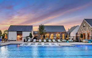 Swimming pool at The Orchard House in The Grove Frisco community