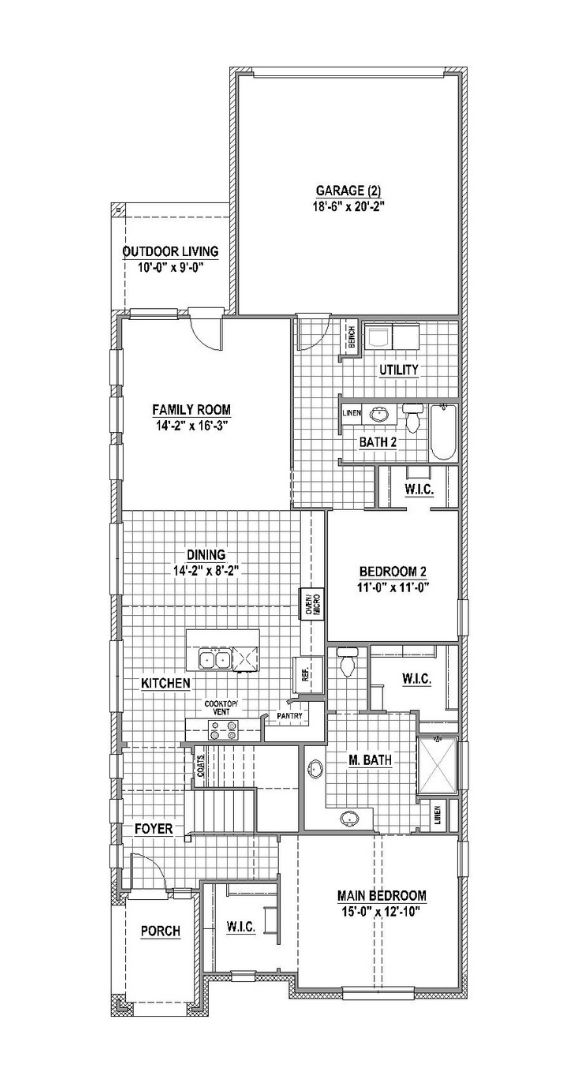 American Legend Plan 1403 Floorplan First Floor in the Grove Frisco