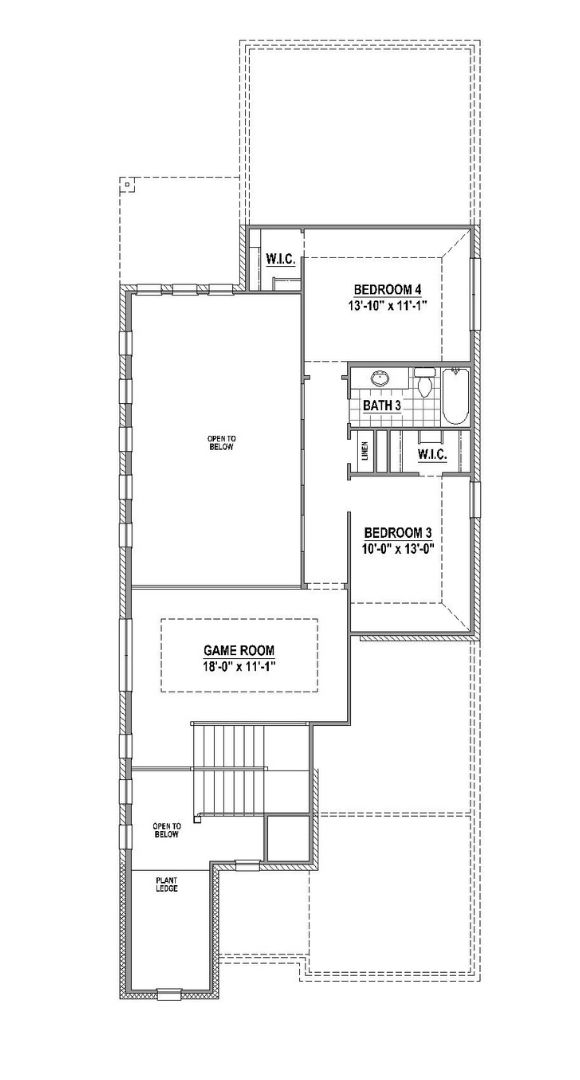 American Legend Plan 1403 Floorplan Second Floor in the Grove Frisco
