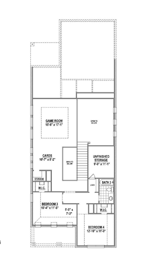 American Legend 1404 Floorplan Second Floor in The Grove Frisco