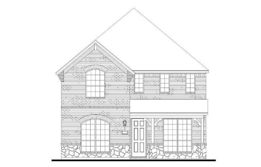 American Legend Plan 1405 Elevation A Stone in The Grove Frisco