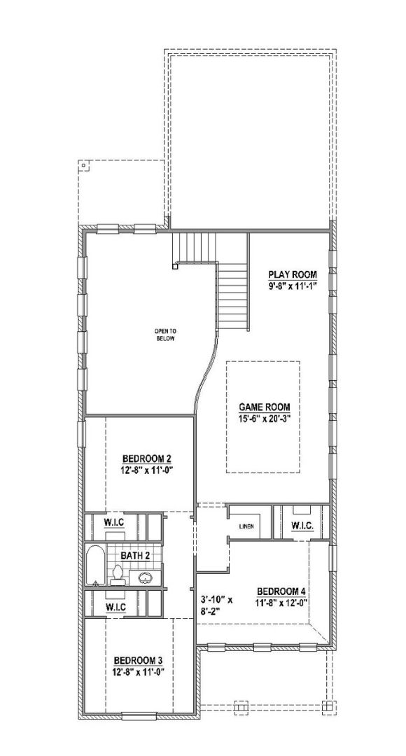 American Legend 1405 Floorplan Second Floor in The Grove Frisco