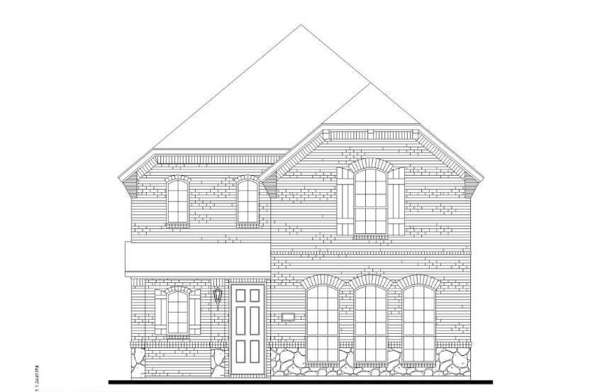 American Legend Plan 1406 Elevation A Stone in The Grove Frisco