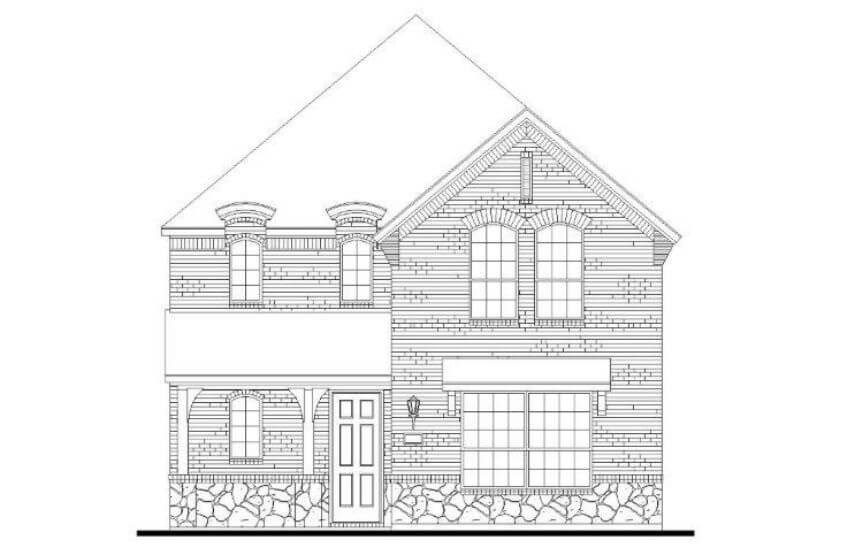 American Legend Plan 1407 Elevation A Stone in The Grove Frisco