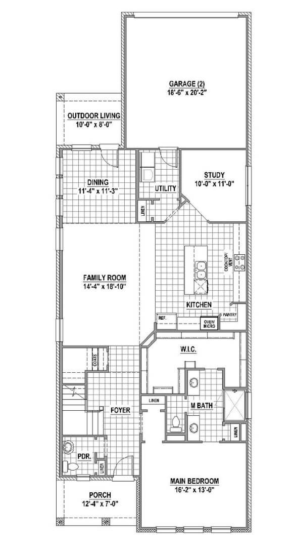 American Legend 1406 Floorplan First Floor in the Grove Frisco