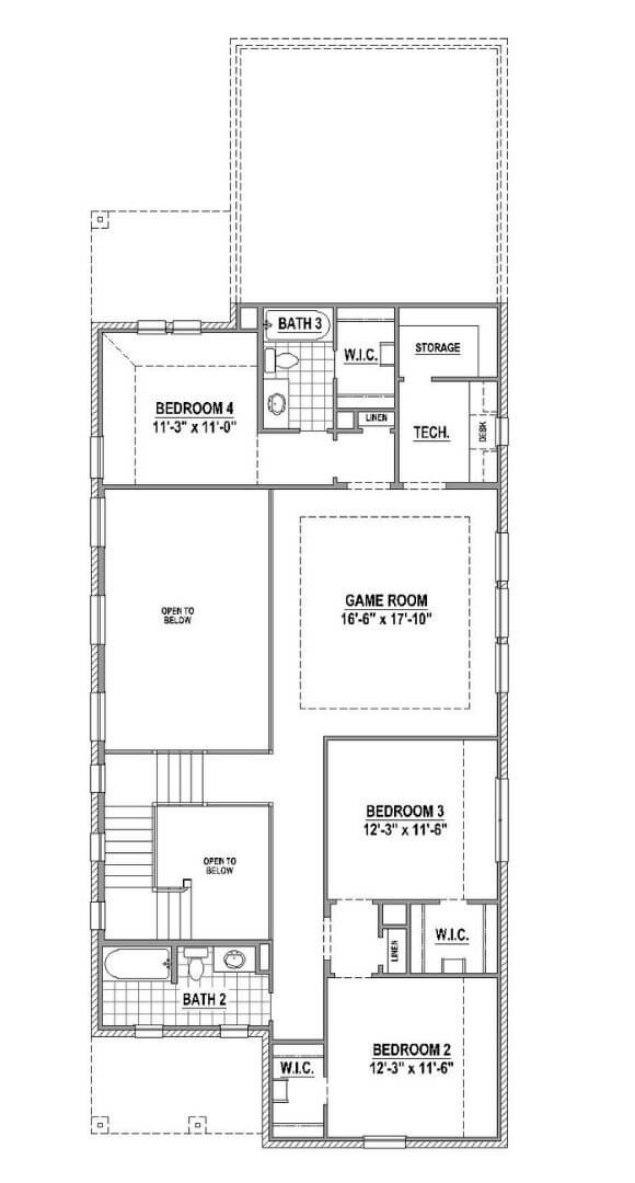 American Legend 1406 Floorplan Second Floor in The Grove Frisco