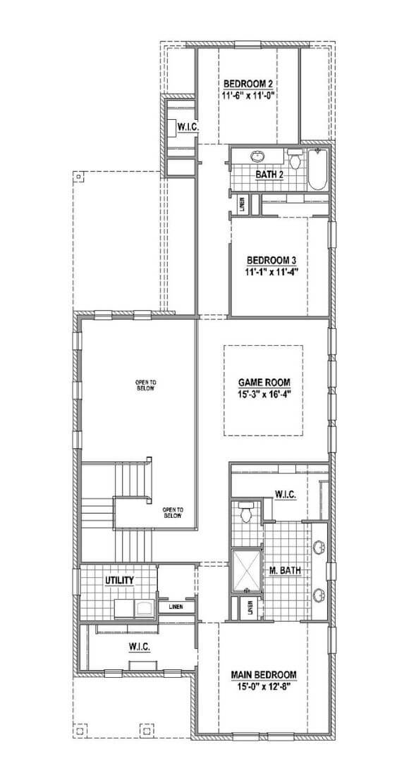 American Legend 1407 Floorplan Second Floor in The Grove Frisco