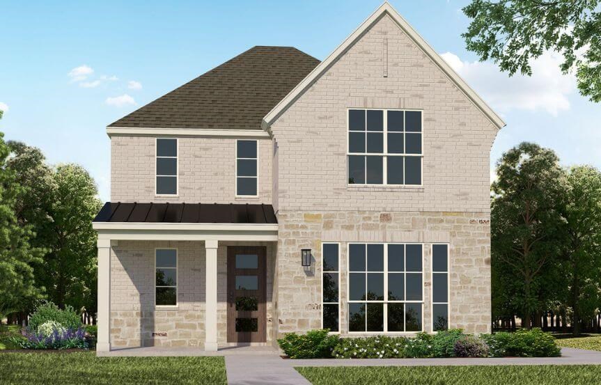 Color Rendering Elevation B Stone American Legend in The Grove Frisco