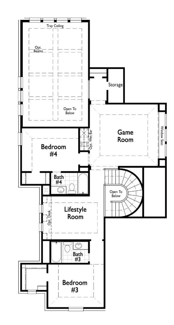 Plan 566 Floorplan  Level 2 Highland Homes in The Grove Frisco