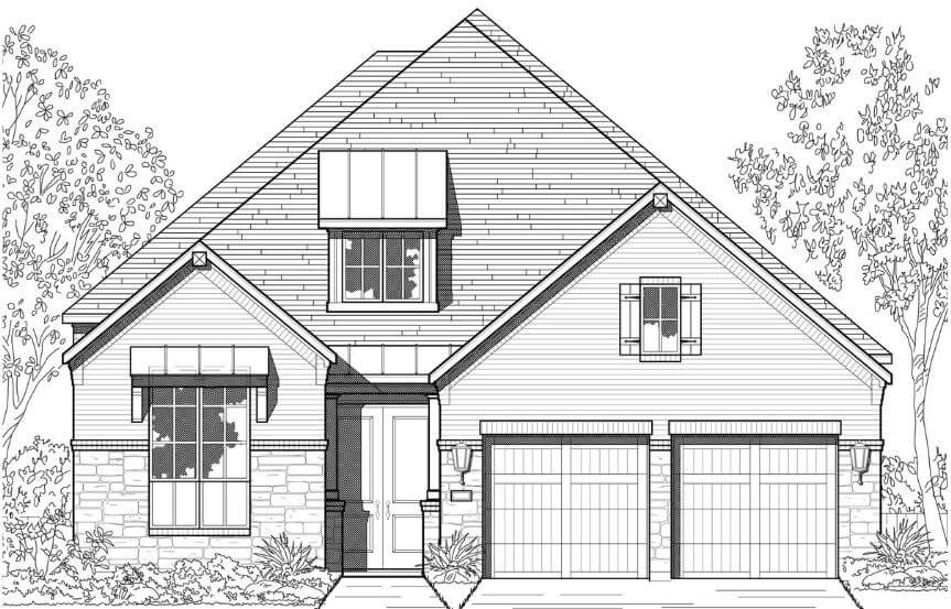 Elevation C Plan 564 Highland Homes in The Grove Frisco
