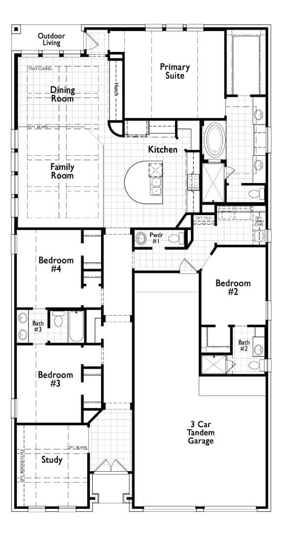 Plan 564 Floorplan Highland Homes in The Grove Frisco