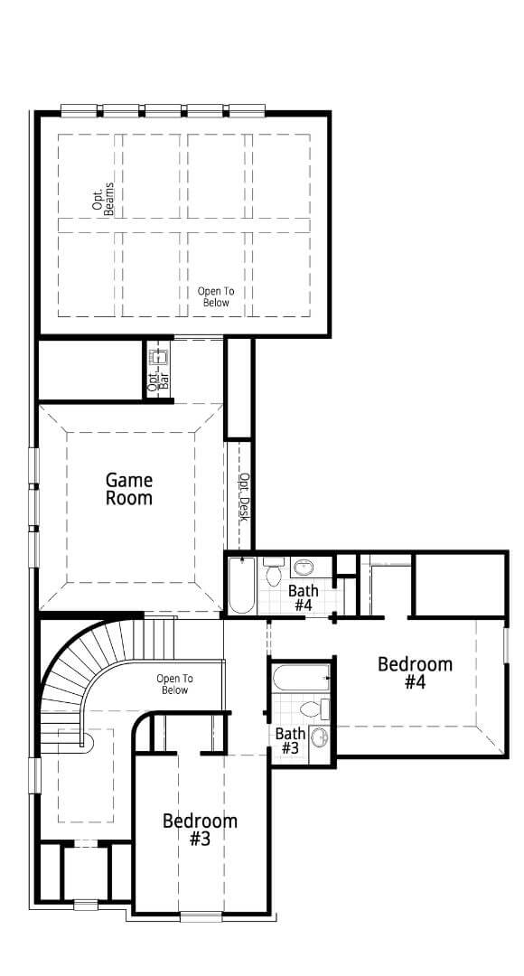 Floorplan 567 Level 2 Highland Homes in The Grove Frisco