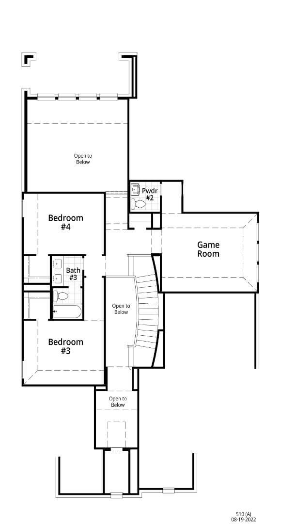 Floorplan 510 Level Two Highland Homes in The Grove Frisco