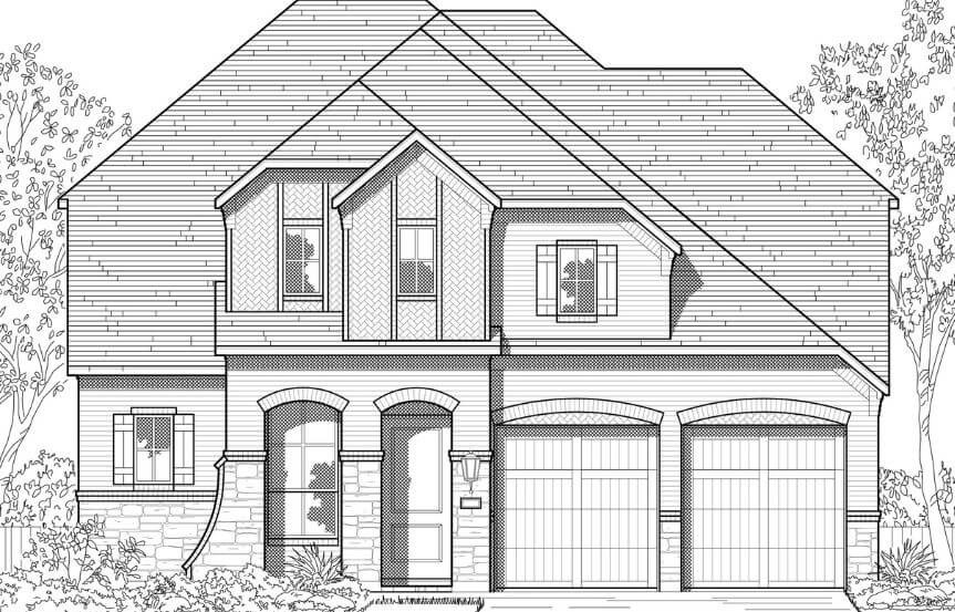 Floorplan 506 Elevation A Highland Homes in The Grove Frisco