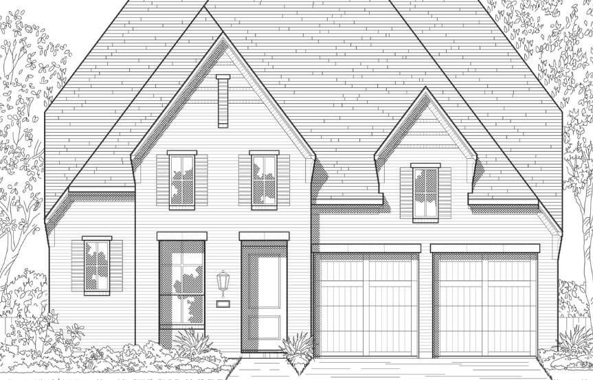 Floorplan 506 Elevation M Highland Homes in The Grove Frisco
