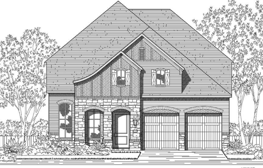 Floorplan 510 Elevation A Highland Homes in The Grove Frisco