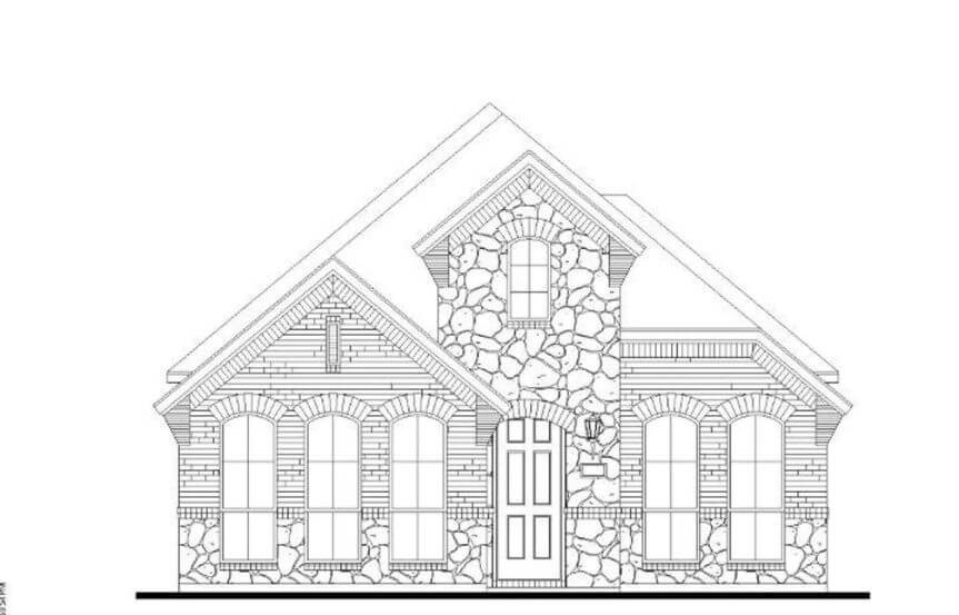 American Legend Plan 1408 Elevation A With Stone in The Grove Frisco