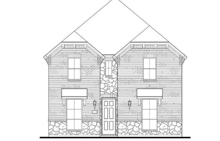 American Legend Plan 1410 Elevation B with Stone in The Grove Frisco