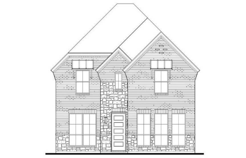 American Legend Plan 1410 Elevation C with Stone in The Grove Frisco