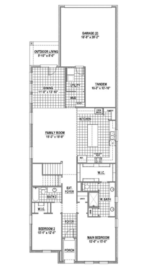 American Legend Floorplan 1410 Level 1 in The Grove Frisco