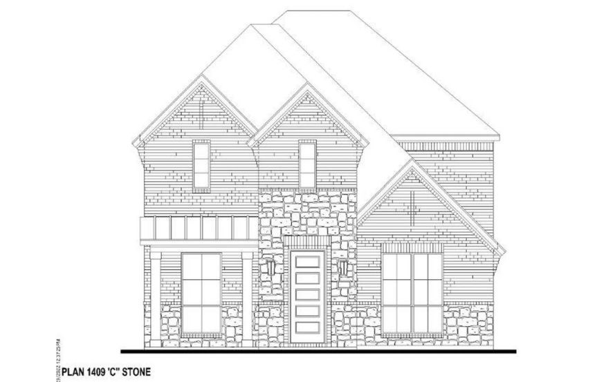 American Legend Plan 1409 Elevation C Stone in The Grove Frisco