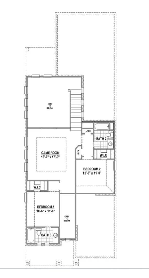 American Legend Plan 1409 Level 2 Floorplan in the Grove Frisco