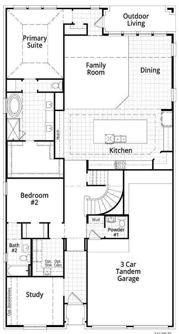 Highland Homes Plan 512 Floorplan 1 in TGF