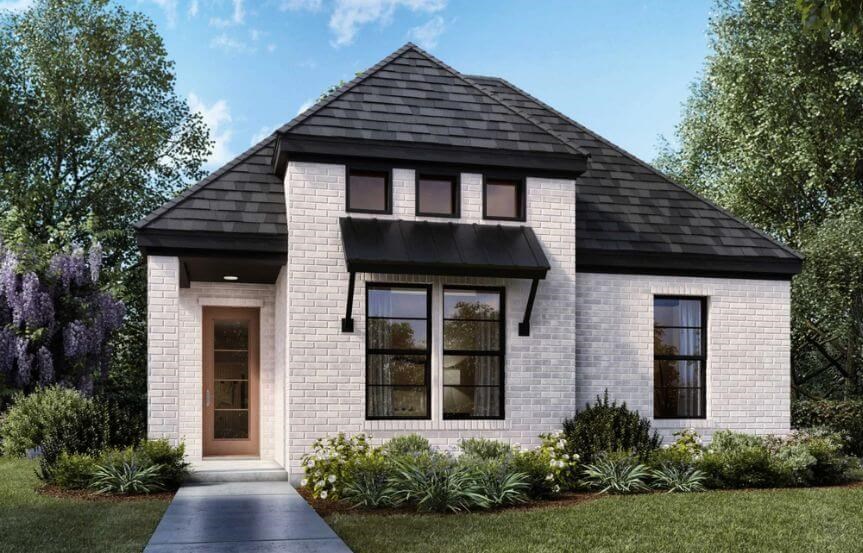 Color Rendering Elevation E 3112 Burke Shaddock Homes in The Grove Frisco