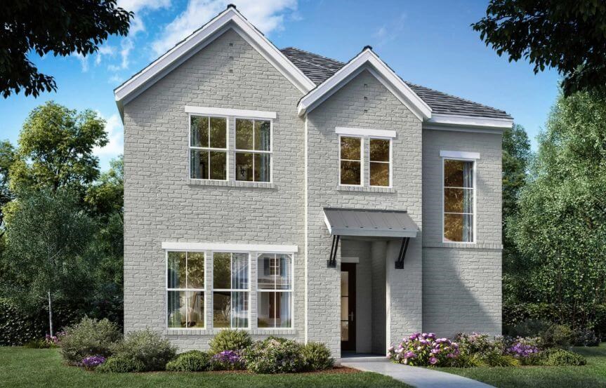 Color Elevation B 3113 Shiner Shaddock Homes in The Grove Frisco