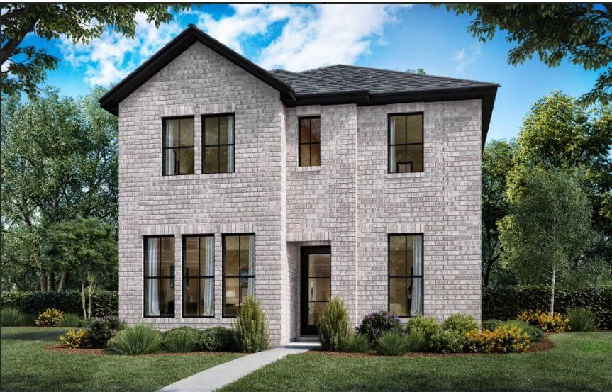 Color Elevation B 3117 Naples Shaddock Homes in The Grove Frisco