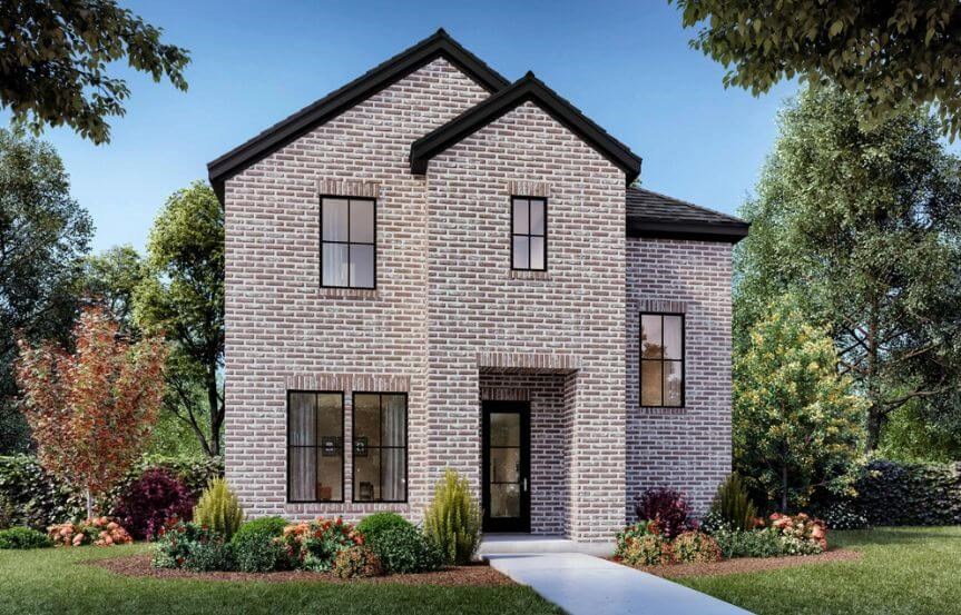 Color Elevation A 3101 Brenham Shaddock Homes in The Grove Frisco