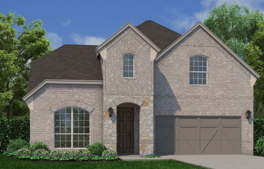 Plan 1155 Elevation A with Stone American Legend in The Grove Frisco