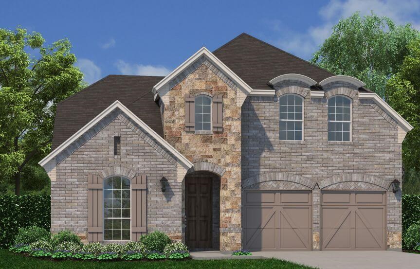 Plan 1155 Elevation D with Stone American Legend in The Grove Frisco