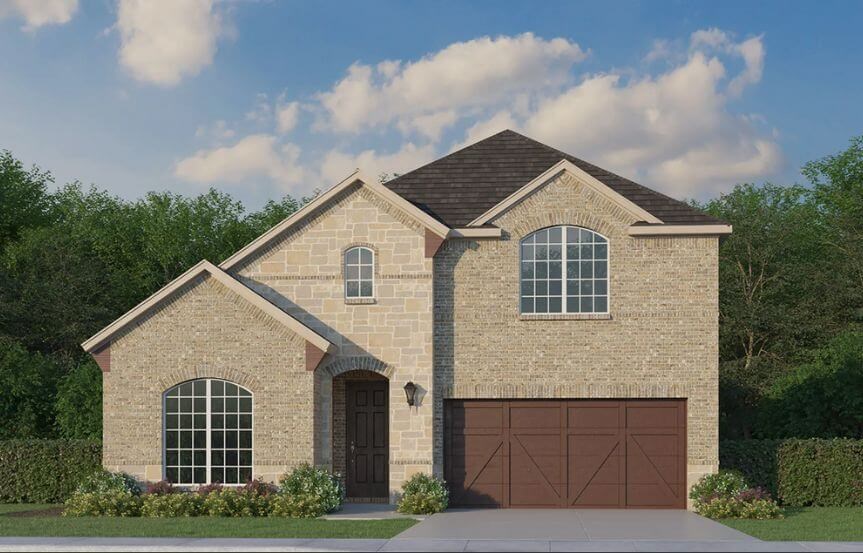 American Legend Plan 1136 Elevation B Stone  in The Grove Frisco
