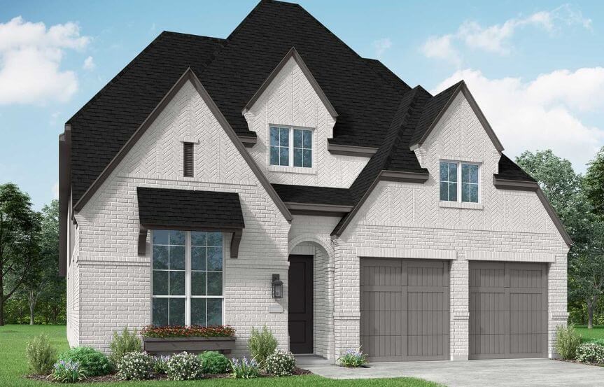 Floorplan 512 Elevation D Highland Homes in The Grove Frisco