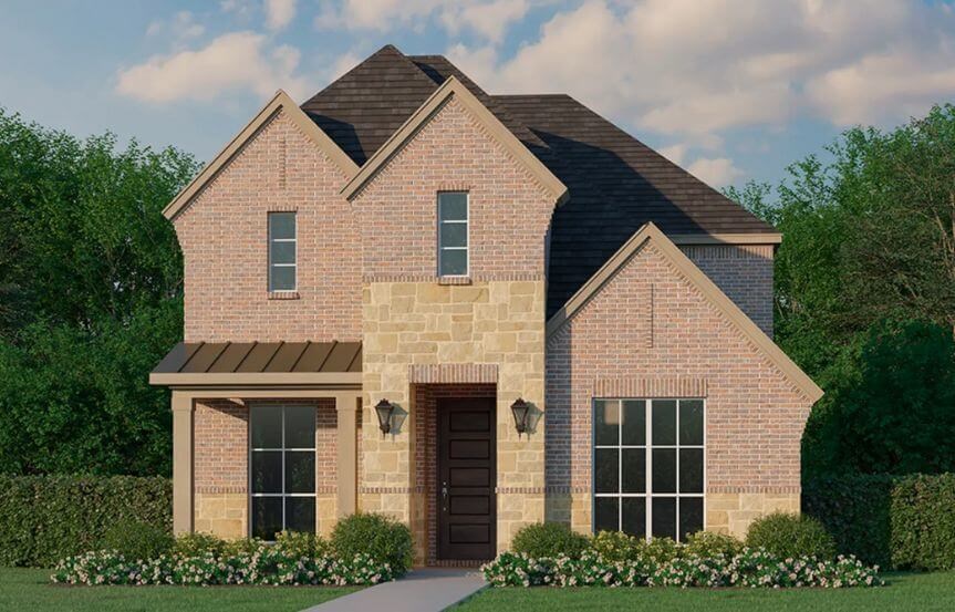 Floorplan 1409 Elevation C with Stone American Legend in The Grove Frisco
